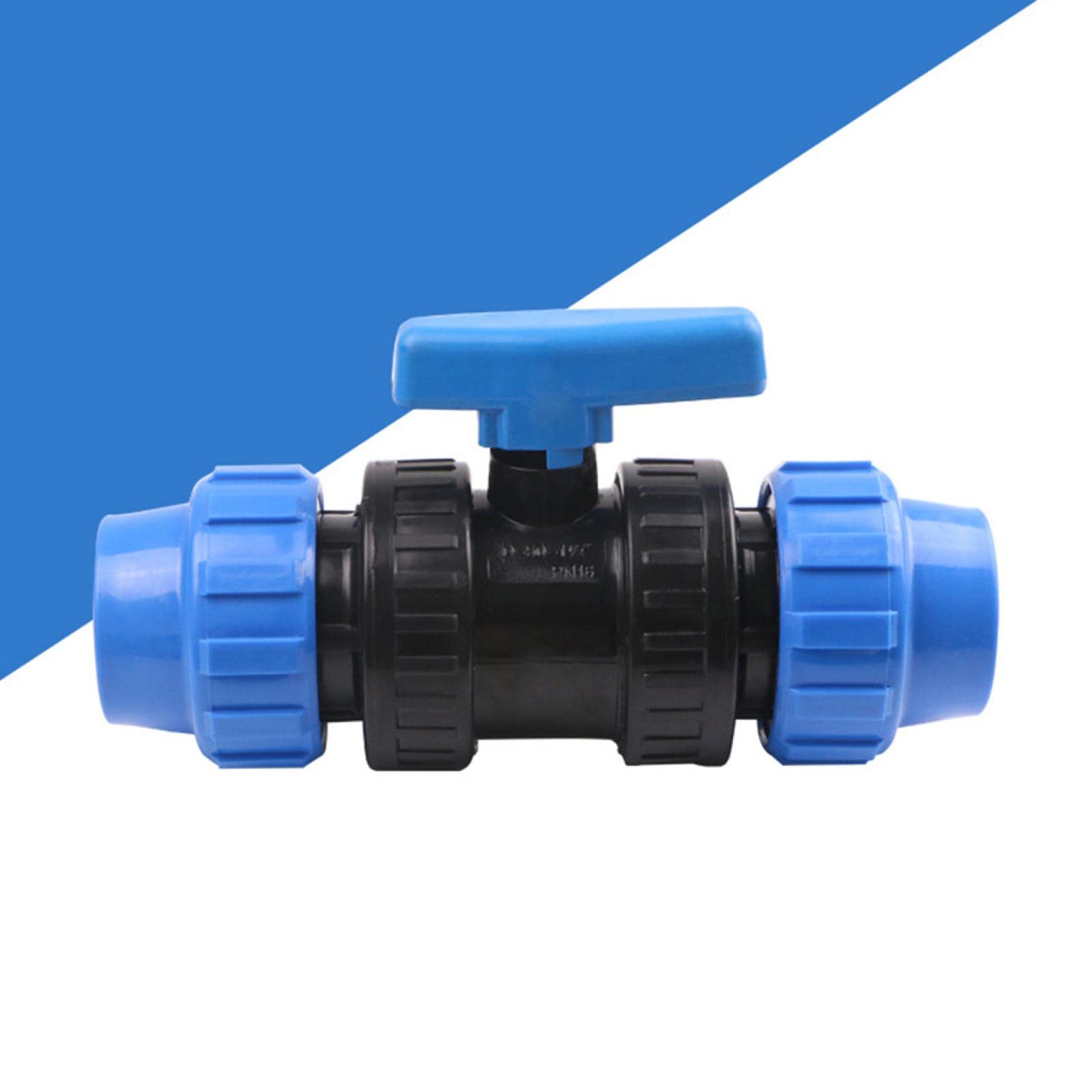 RANRAO Raccordo a compressione per acqua, raccordo a vite in PP, tubo PE, connettore a morsetto per acqua potabile, riduttore a compressione, 50 x 50 mm, adattatore femmina
