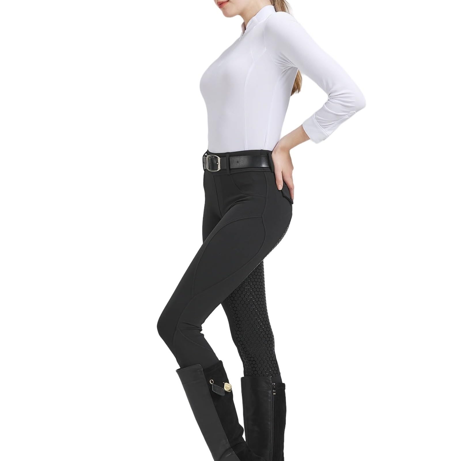 Vier Jahreszeiten Reithose Damen Reitsporthose Silikon Anti-Rutsch-Hose Verschleißfest Hochelastisch Für Reitsport