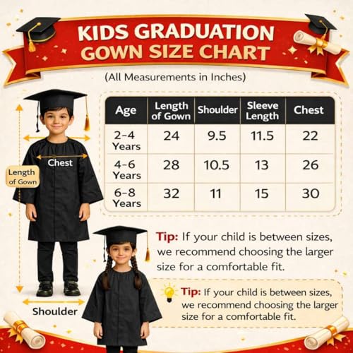 Image of Graduation gown for kids with Cap for convocation dress for school ceremony