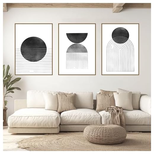 UGZDEA Póster abstracto de lienzo, moderno boho juego de 3 pósteres artísticos decorativos para pared, juego de imágenes para salón, dormitorio y sin marco (3x30x40cm,G)