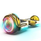 Electric Hoverboard for Kids, Hover board with Wireless Bluetooth Speaker and LED Flashing Wheel Lights, 6.5" All Terrain Hoverboard Max Speed 9 MPH, Max 165lbs​ (Gold)