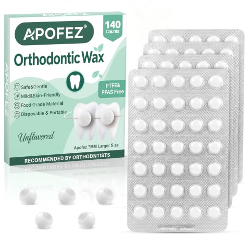 Orthodontic Wax for Braces 7mm Large Size Pre-Cut Bowl Shape Dental Wax Dot (Unflavored, 140)