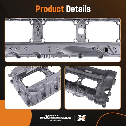 Image of Aluminum Engine Valve Cover for BMW N55B30 3.0L Engine for BMW X3 X5 X6 335i 535i xDrive 535i GTxDrive 2011-2014, for BMW 740i 2013-2014 Replacement 11127570292