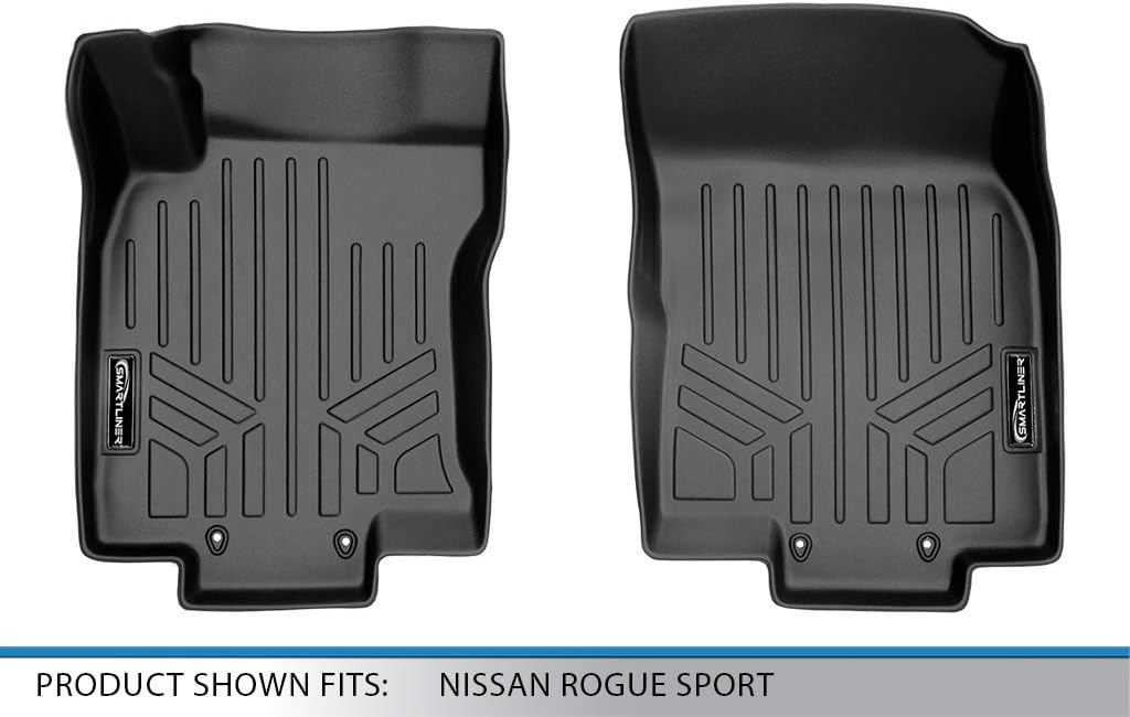 SMARTLINER Custom Fit Floor Mats 1st Row Liner Set Compatible with 2017-2022 Nissan Rogue Sport