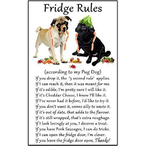 Pug Dog Fridge Magnet - Fun Rules Cover