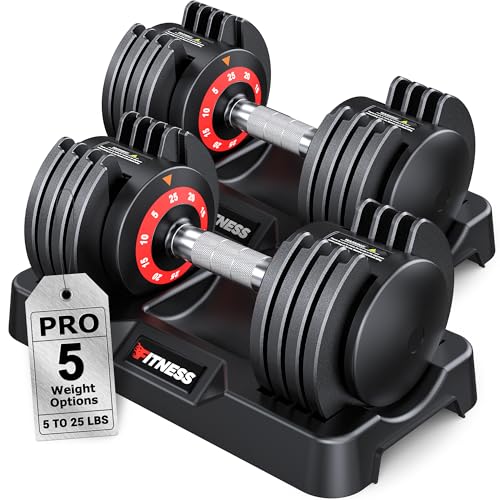 Image of Rendpas Adjustable Dumbbell Set, Quick Adjust Free Weights for Home Gym