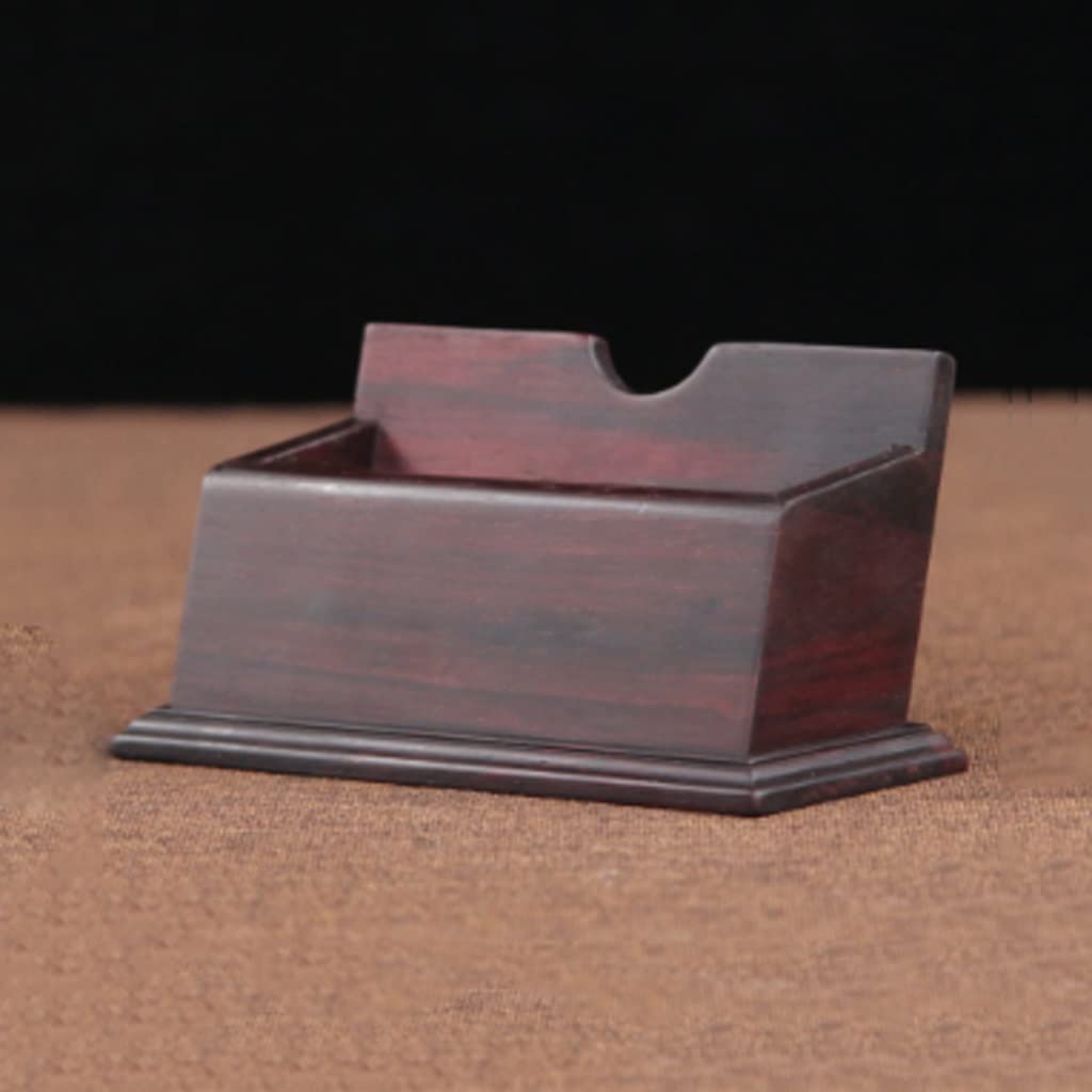 MOBYGKFY Wooden Business Card Case Holder Desktop Retro Gifts Office Decorations Supplies