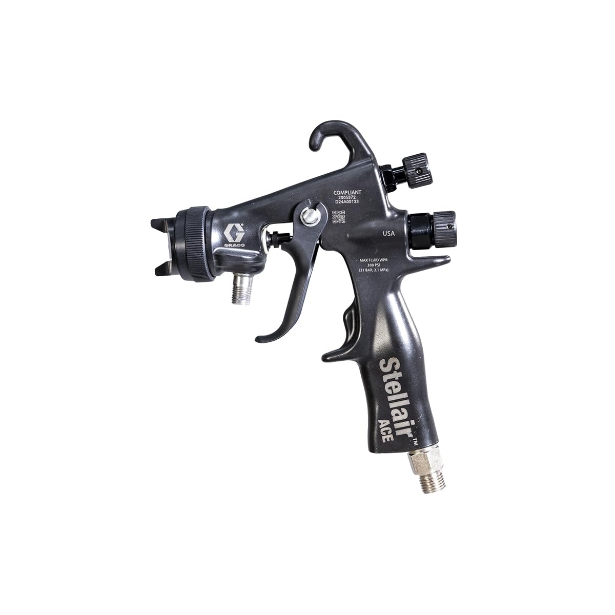 ACE HVLP/LVMP Pistola a spruzzo ad aria con alimentazione a pressione, ugello da 1,4 mm / 0.055 in, pistola a spruzzo per industria generale con tappo d'aria, assemblaggio ago e ugello