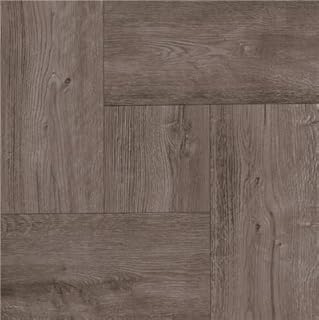 TrafficMaster A4265 Grey Wood Parquet 2.03mm (0.080") / 30 Sq. Ft. Per Case Peel N' Stick Tile, 12" x 12"