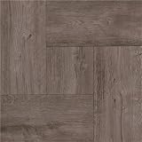 TrafficMaster A4265 Grey Wood Parquet 2.03mm (0.080') / 30 Sq. Ft. Per Case Peel N' Stick Tile, 12' x 12'