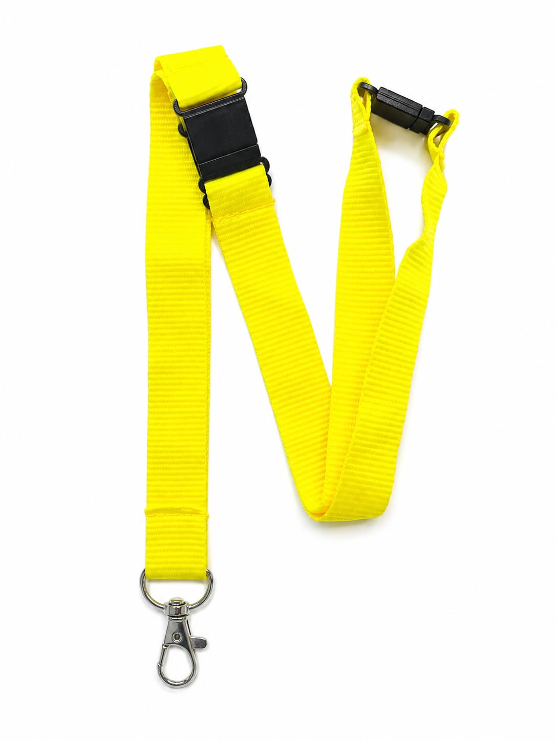 Neon Lanyards with Triple Safety Breakaway, 3 Point Breakaway Feature, Bright Colours (2, Neon Yellow)