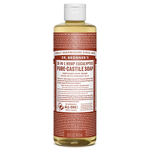 Dr. Bronner'S Pure Castile Soap - Fair Trade And Organic - Liquid - 18 In 1 Hemp - Eucalyptus - 16 Oz