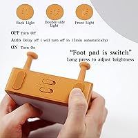 Vista 6 de ipalmay Luz nocturna de pan, lámpara de noche regulable recargable, luz de sueño de dormitorio de apagado automático con soporte para teléfono