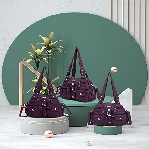 Image of Angel Kiss Hobo Crossbody Purses for Women Shoulder Bag Multipocket Soft Hobo Purses Removable Strap Leather Handbags