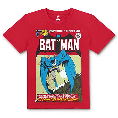 Image of Kidsville Batman Printed Regular Fit Bright Red Cotton Boy'ss T-Shirt