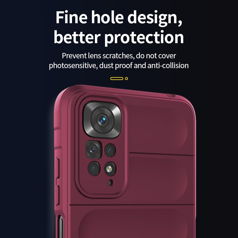 Protection Xiaomi Redmi Note 11S 4G coque antichoc silicone rouge vin - 5