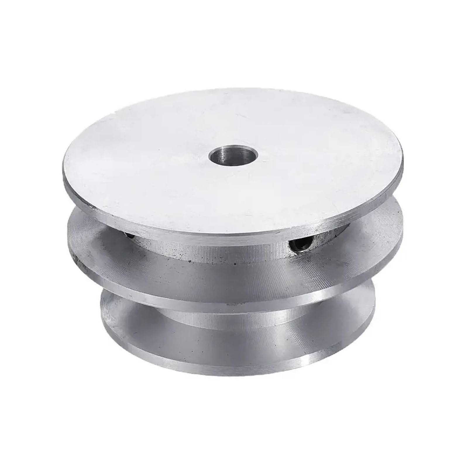 1 rueda de polea de doble ranura de aleación de aluminio.
