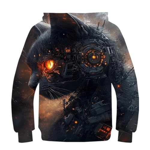 Sweat-shirt à capuche 3D look cybernétique pour le collège - 3
