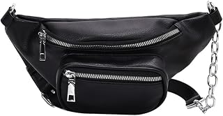 PU Leather Crossbody Bag for Women Double Pocket Shoulder Pouch Sling Purse