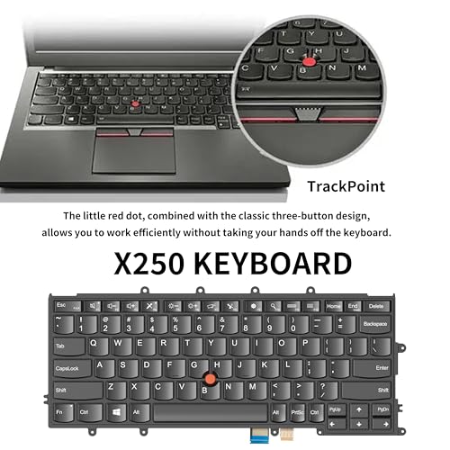 Clavier ordinateur ThinkPad X250 robuste avec trackpoint et disposition US - 3
