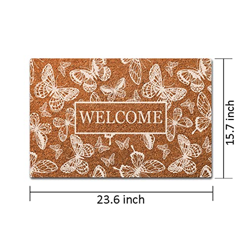 Msmr WQY230209-7 Funny Doormat Indoor Outdoor Entrance Front Door Mat Butterfly Personalized Doormat Rubber Backing Non Slip Entryway Rug thumb #4
