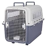 JungleA ペットキャリー 大型犬 クレート 犬 ハードキャリー 大型犬 中型犬 小型犬 バリケン バリケンネル ペットクレート ペットキャリーケース プラスチック製 車 新幹線 飛行機 航空箱 航空輸送ボックス 取っ手付き 頑丈耐用 組立簡単 (L89.5xW59.5xH72.8cm キャスター付き)