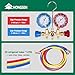 Hongsen HVAC Manifold Gauge Set with Brass Body and Explosion-Proof Lens, AC Gauge Set with 3FT Hoses and R410A Adapters, Compatible with R410A, R32, R134a, and R22