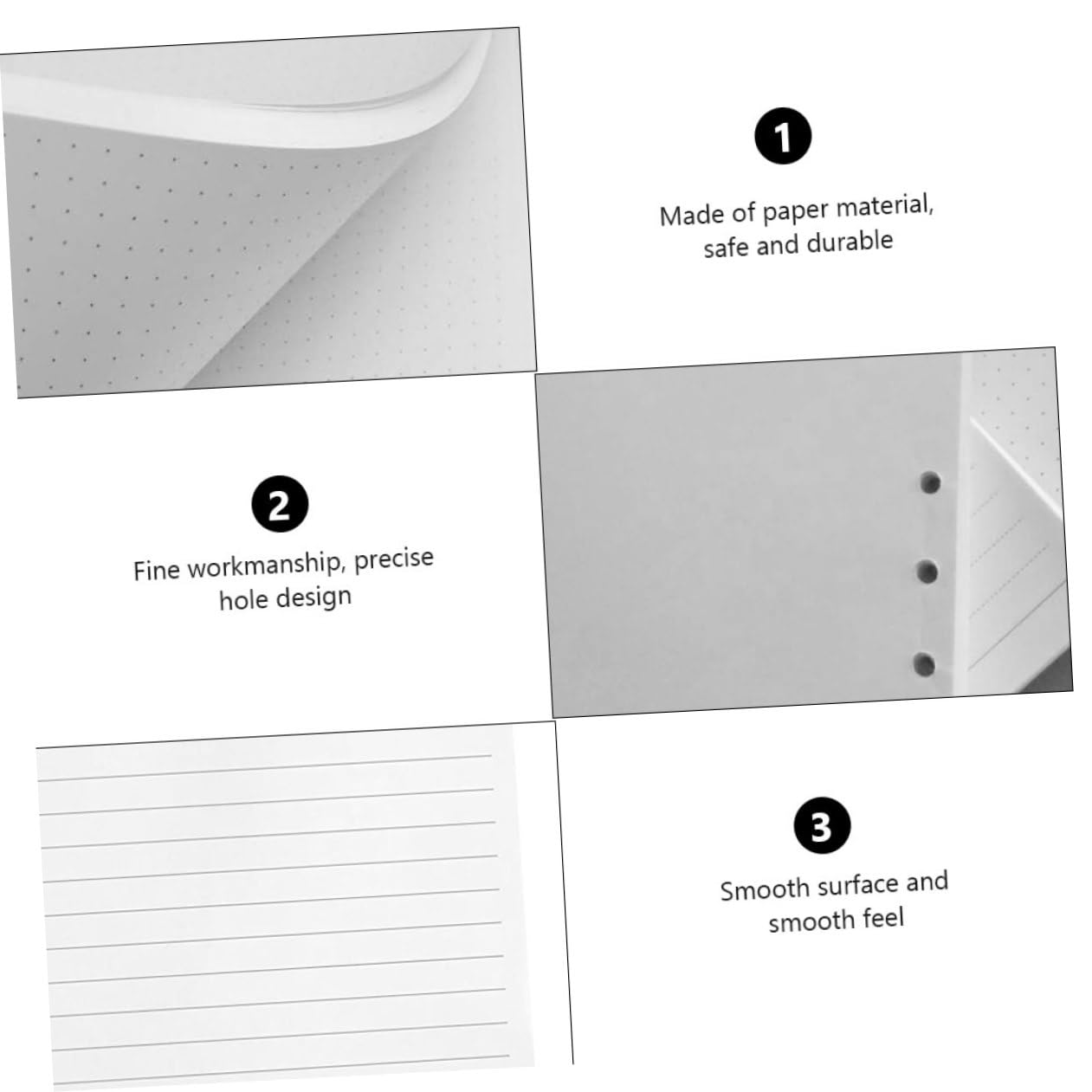 240stücke Papier Liniertes Nachfüllpapier Strapazierfähig zum Schreiben und Malen für Notizbücher und Tagebücher Flexibel Einsetzbar Hochwertiges Papier