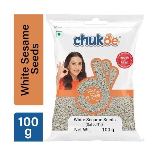 Image of Chukde Safed Till, White Sesame Seeds Whole Spices, 300g, Pack of 300g x 3