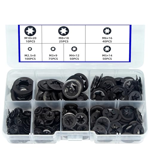 Mdingbao-シールワッシャー M2.5 M3 M4 M5 M6 M8 M10 External Circlip Self-Lock Internal Tooth Washers Push On Speed Clips Fasteners Assort