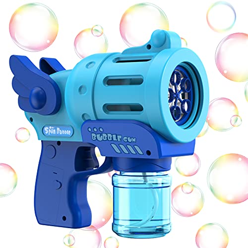 YEPAMI Bubble Machine Gun, Auto Bubble Maker Solution for Toddlers Kids, Portable Bubble Blower Gift Toys for 3 4 5 6 7 Year Old Boys and Girls, Bubble Toy for Camping Wedding Christmas Birthday (Blue