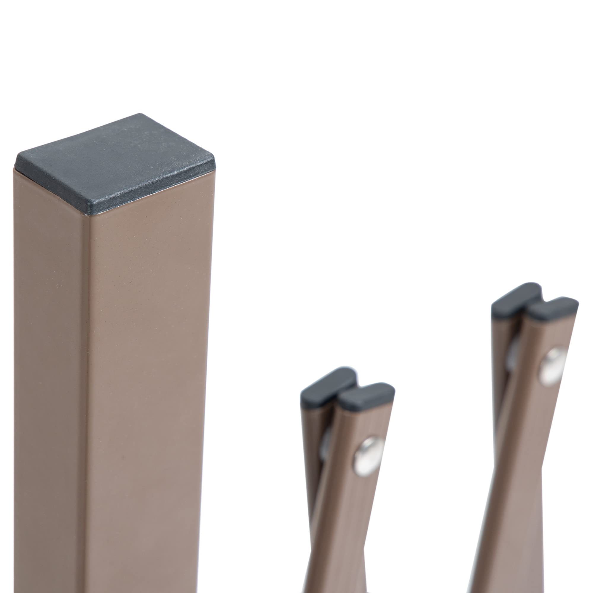 Outsunny Ausziehbares Absperrgitter versenkbares Absperrgitter 250L x 31l x 104H cm Alu Metall Schokolade