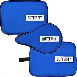 Maletin Tenis Butterfly Logo Case - Funda Ovalada para Raqueta de Ping Pong (Azul Real, Funda Individual)