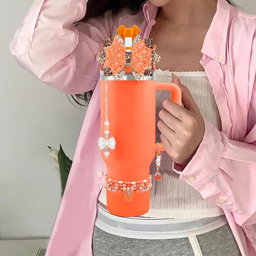 Hpebl 9PCS Accessories for Stanley Cup 30 40oz Tumbler Accessories,Orange - image 2