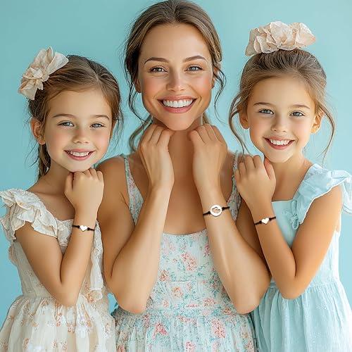 2 Niece Gifts from Auntie Matching Bracelets Auntie 3 Nieces Heart Love Bracelet from Aunt Jewelry Set for 2 3 4 5 Women Mothers Day Birthday Valentines Day Gifts3
