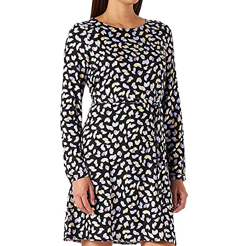 Robe noire à motif VILA Vivish coupe fluide confortable taille 44 femme