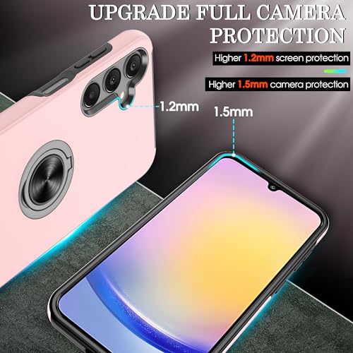 Gritup for Samsung Galaxy A25 5G Case with 360° Rotating Kickstand,Pink - image 2