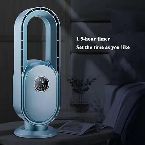 Miniatura 5 de ZUMAHA Ventilador de torre silencioso de 3 velocidades, ventilador de escritorio con control remoto, ventilador oscilante sin aspas para el hogar,