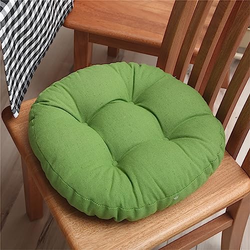 FANSU Cuscini per Sedie da Giardino Rotondi, Tinta Unita Cuscini per Sedie da Cucina 40cm/45cm/50cm, Cuscini per Sedie Cotone/Cuscini da Sedie Soggiorno/Cuscini Sedie Esterno (50cm,Verde)