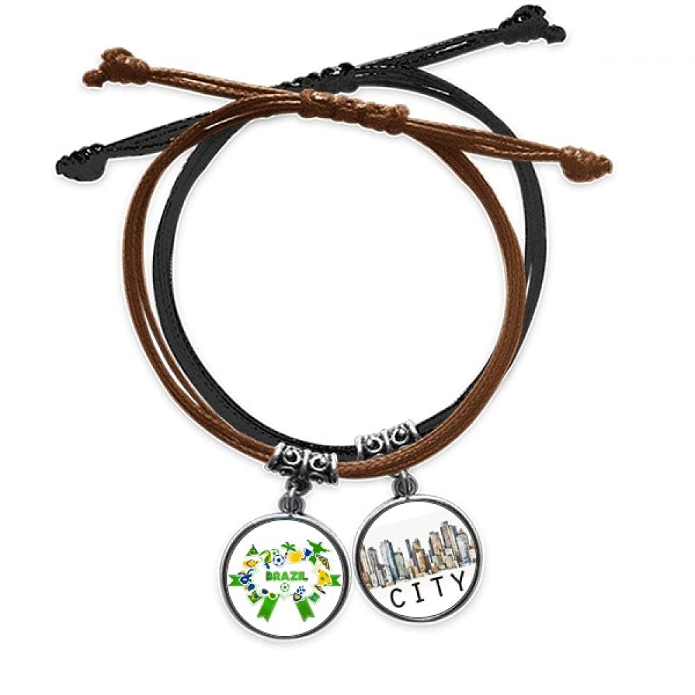 Bracelet Brésil en cuir ajustable résistant à l'eau pour le sport - 3