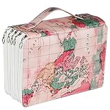 YOUNGCOL Gel Pen Organizer case Watercolor pens Storage for Marker Brush Pen Large Capacity 200 Slots,Map
