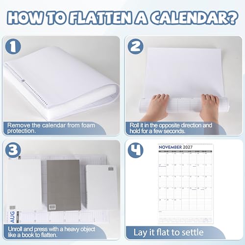 Image of GuassLee Large Wall Calendar 2026-2027, 22 inchx15 inch Vertical Wall Calendar 2026, Jun. 2026 to Dec. 2027, 19-Month Paper Hanging Planner Wall with Julian Date for Office Home Planning & Organizing