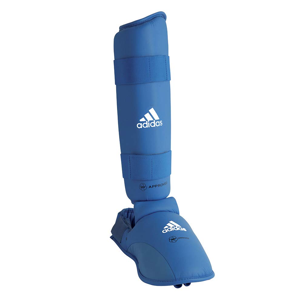 Adidas WKF - Parastinchi per Karate e Cuscinetti Rimovibili per Il Collo del Piede, Arti Marziali, Allenamento, Sparring, Combattimento, Pratica.