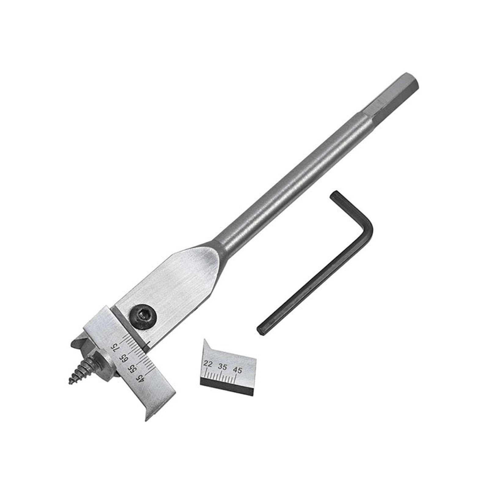 Henygen 22 And 75Mm Range For Woodworking Flat Boring Spades Bit Cutter Set Expandable High Carbon Steel Drill Bits 15-45Mm / 22-75Mm Easy To Adjust Wood Hole Cutter