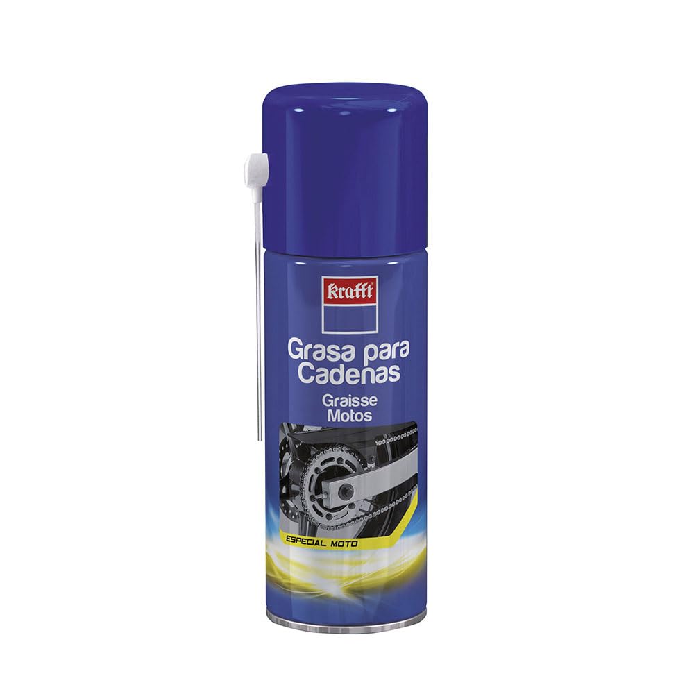 Krafft Grasa Cadena Moto y Lubricante Cadena Bicicleta, Grasa en Spray 400 ml