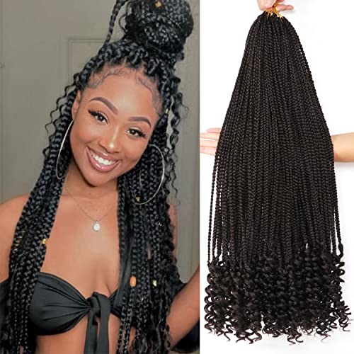 Extensions cheveux tressés au crochet ultra longs 76,2 cm #1B anti-nœuds