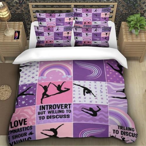 Housse de couette gymnastique anti-acariens douce pour lit ado - 5