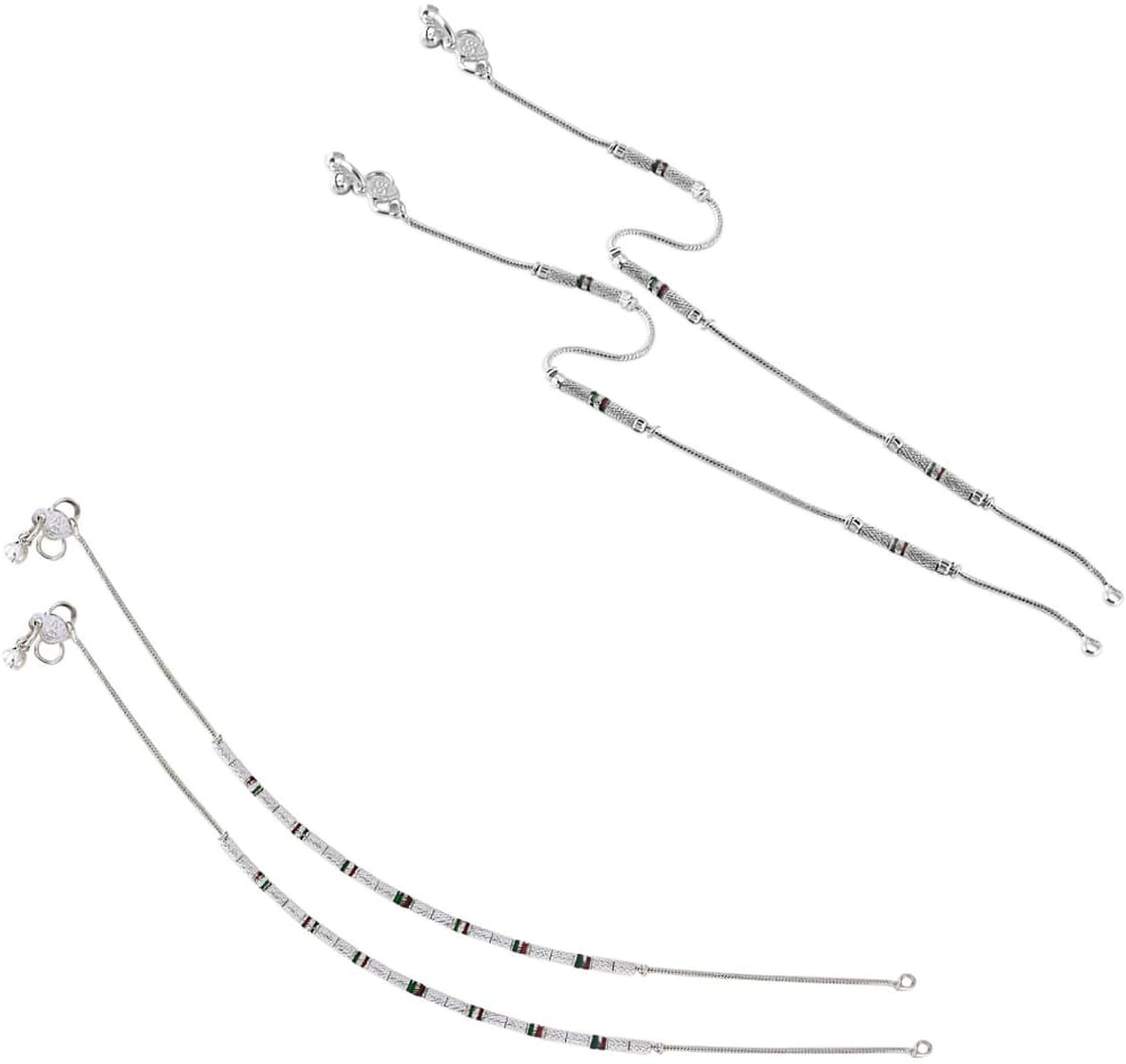 Lila Jewellery Traditional Jewellery For All Occassions Anklets Payal Pair for Women/Girls Alloy Anklet - Bzr_Combo Payal-105 & 119-(1-Pair Each)-picture-29