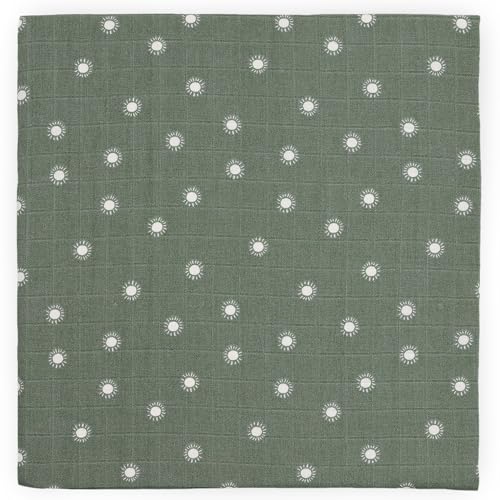 Image of Little Unicorn 100% Certified Natural Organic Cotton Muslin Swaddle Blanket 2 Pack | Giftable Set of 2 swaddles (Sage Suns)