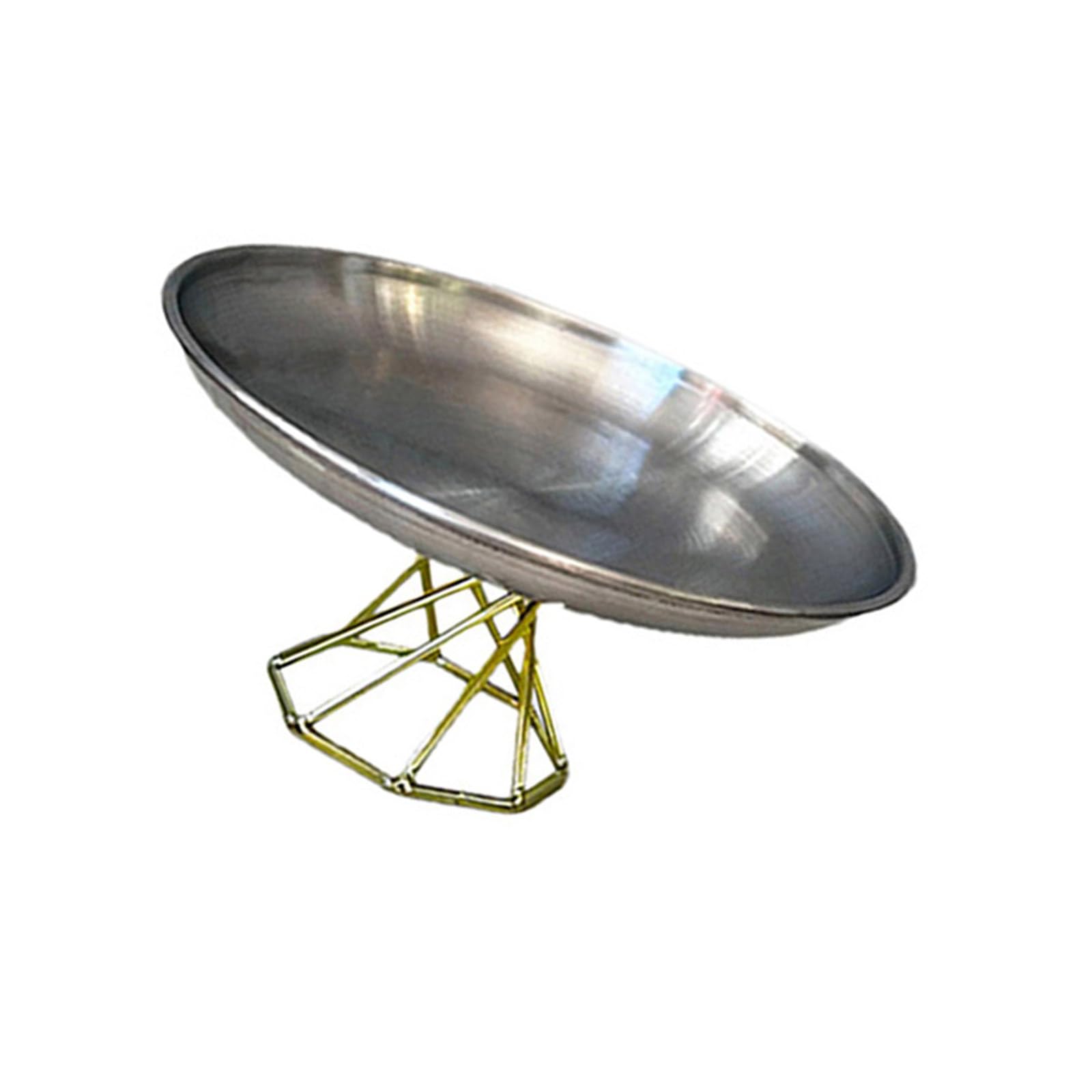 Stainless Steel Platter for Table Centerpieces Elegant Decorative Dessert Plate Practical High-footed Food Serving Tray Silver Food Serving Tray